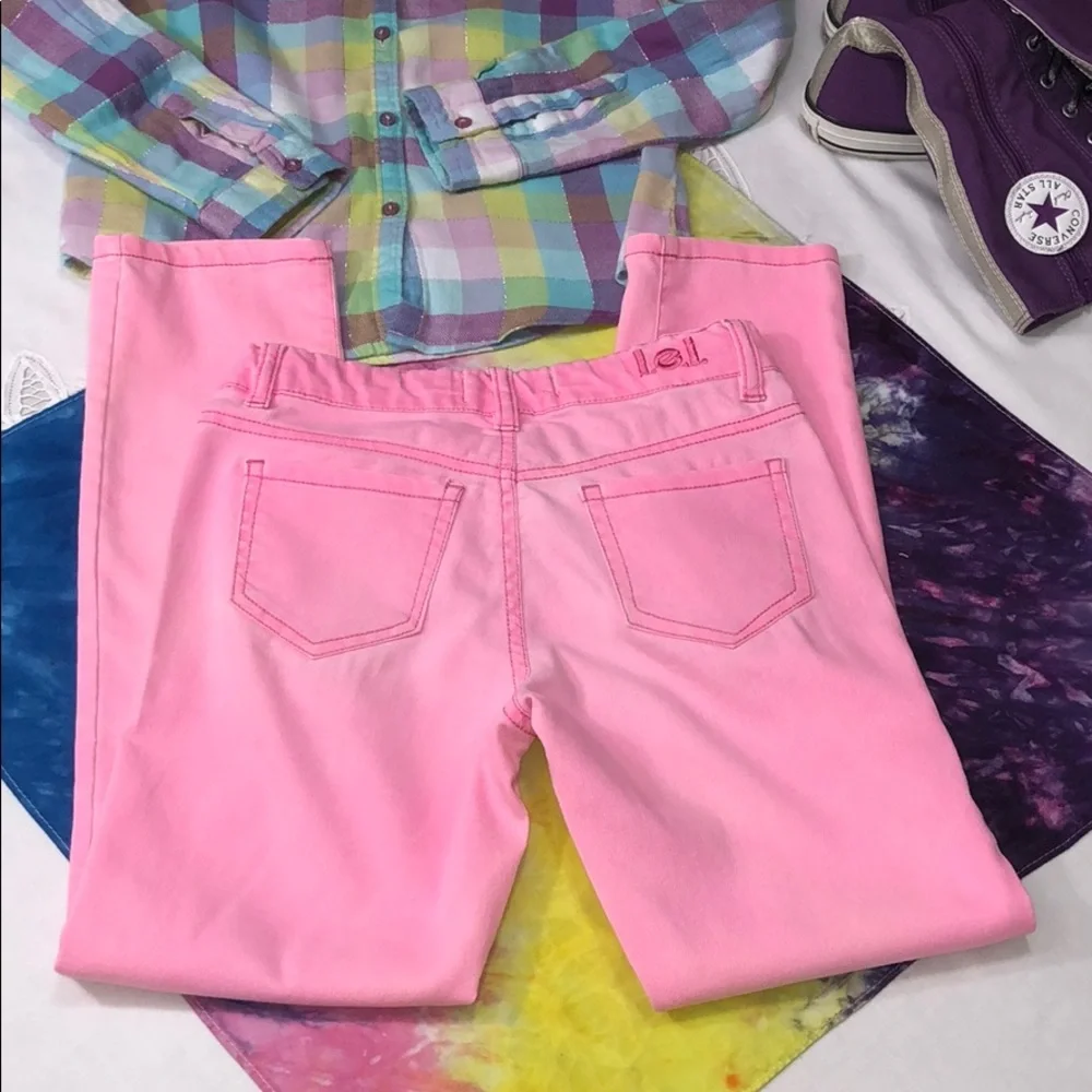 L.E.I. Pink Kate Lowrise Skinny Jeans Girls 10 R school play casual